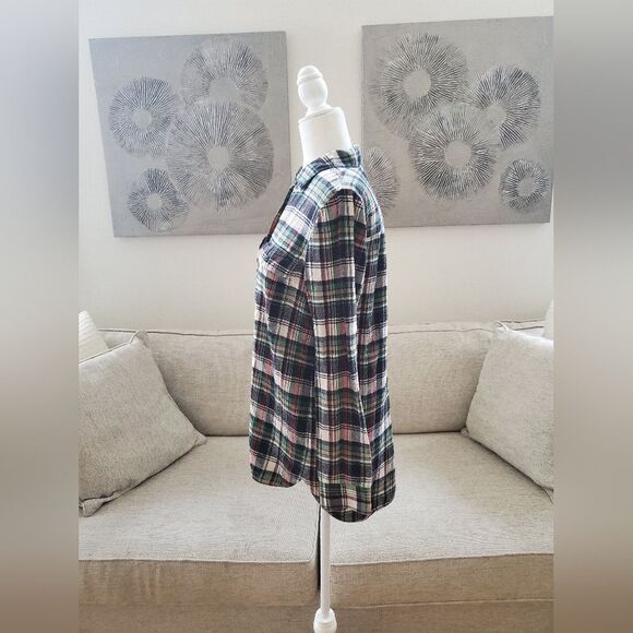 Madewell Oversized Classic Boyfriend Flannel Tartan Button-down Shirt sz Sm - Picture 6 of 12